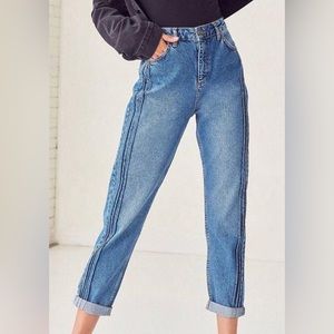 Urban Outfitters BCG Vintage Medium Wash Mom Jeans with Textured lines